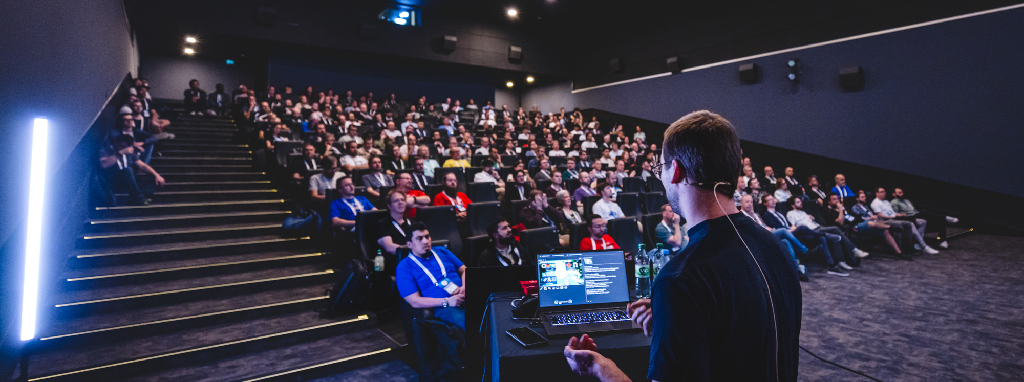 Tech conference speaking banner